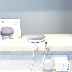 棚/キャンドゥ コードクリップ/グーグルホームミニ/Google Home mini/充電スペース...などのインテリア実例 - 2018-06-05 22:39:15