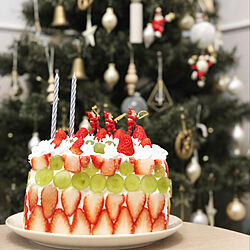 手作りケーキ/クリスマスツリー/クリスマスケーキ/スタディオクリップ/机のインテリア実例 - 2022-12-25 22:10:06