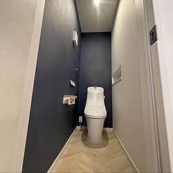 アクセントクロス ブルー/トイレニッチ/2階のトイレは標準/バス/トイレのインテリア実例 - 2023-02-14 16:26:13