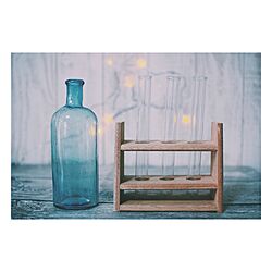 棚/試験管花瓶/やっぱりガラスが好き/やっぱり青が好き/古物...などのインテリア実例 - 2015-03-01 19:19:36