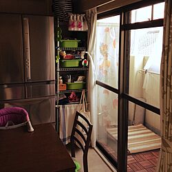 キッチン/メタルラック/IKEA/こどもと暮らす。/ウッドパネルのインテリア実例 - 2016-02-28 16:41:58