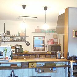 キッチン/ダイニング/DIY/カフェ風/キッチンの収納...などのインテリア実例 - 2013-11-06 18:55:31