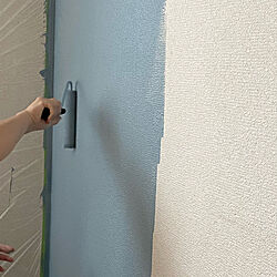 子供部屋/ブルーグレーの壁/ペンキ塗り/部屋全体のインテリア実例 - 2020-06-16 18:42:27