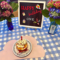 100均テーブルクロス/美味しい/可愛い/誕生日ケーキ/おめでとう...などのインテリア実例 - 2019-06-18 09:25:08