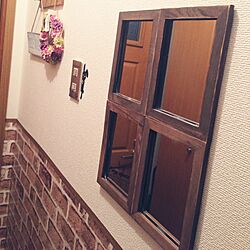 玄関/入り口/鏡/セリアのインテリア実例 - 2015-12-03 20:33:12