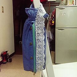 キッチン/手作り/娘の思い入れの洋服で、、、、ハンドメイド/筆入れ/洋服のインテリア実例 - 2014-09-16 16:44:41