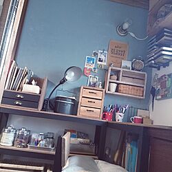 机/アトリエ/ペイント壁/DIY/カラフルな部屋のインテリア実例 - 2014-03-23 21:57:44