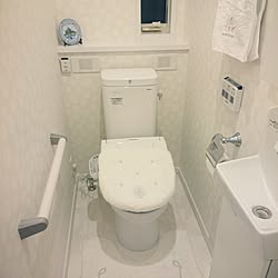 バス/トイレ/ホワイトインテリア/トイレ/トイレの壁/Panasonic...などのインテリア実例 - 2017-02-05 21:02:38