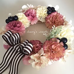 壁/天井/Daiso/フェイクグリーン/造花/cherry's wreath...などのインテリア実例 - 2017-02-14 16:20:50