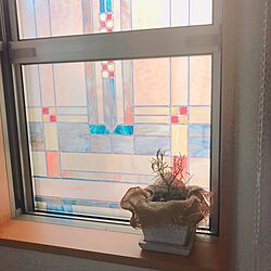 部屋全体/ダイニング/ステンドグラス風/ローズマリー/窓際のグリーンのインテリア実例 - 2017-01-31 10:31:09
