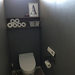 グレーの壁/トイレ/アクセントクロスのインテリア実例 - 2020-06-15 15:36:28