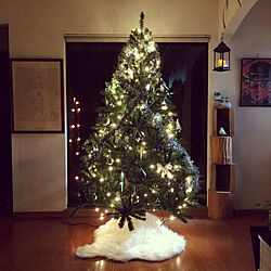 200cmのクリスマスツリー/ニトリ フェイクファー/クリスマス/いつもいいねやコメありがとうございます♡/玄関/入り口のインテリア実例 - 2020-12-26 20:39:26