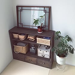 棚/観葉植物/パキラ/100年以上前の建具/アイロン収納...などのインテリア実例 - 2016-07-25 15:59:31