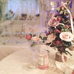 薔薇のミニツリーが可愛いくて。/クリスマス終わりましたが…/皆様にありがとう♡/2017年大晦日/1969組...などのインテリア実例 - 2017-12-31 16:15:11