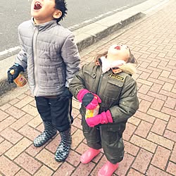 散歩中/雪を食べる兄妹(^◇^;)/インテリアじゃなくてごめんなさい/カメラマークを消したくて/子供がいる家...などのインテリア実例 - 2016-01-24 23:42:41