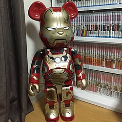 壁/天井/まんが本/ベアブリック1000%/MARVEL/アベンジャーズ...などのインテリア実例 - 2017-02-12 19:02:21