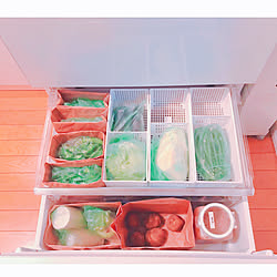 100均/冷蔵庫収納/冷蔵庫/パナソニック冷蔵庫/野菜保存袋...などのインテリア実例 - 2021-07-23 00:00:57
