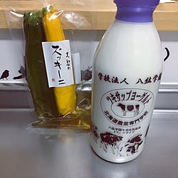 キッチン/ツキサップヨーグルト/ズッキーニの漬物/頂き物/賃貸アパート...などのインテリア実例 - 2017-05-29 12:42:21