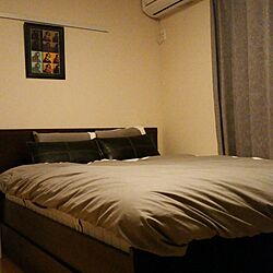 ベッド周り/ダブルベッド/シンプル/グレー、白大好き/IKEAのインテリア実例 - 2016-03-17 09:29:13