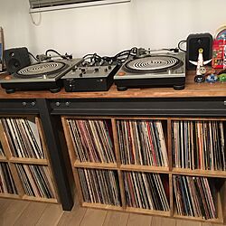 棚/DJ ブース/ターンテーブル台DIY/DIY/レコード棚...などのインテリア実例 - 2017-01-19 20:22:11