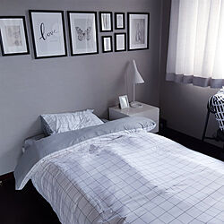 ベッド周り/すっきり暮らす/ねこと暮らす/IKEA/白黒...などのインテリア実例 - 2022-09-07 21:55:50