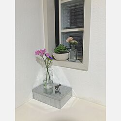 スターチス/ブロックガラス/玄関/入り口/花のある暮らしのインテリア実例 - 2017-04-15 18:20:49