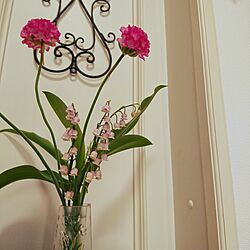 玄関/入り口/ピンク/可愛い❤️/すずらん/お花に癒されます♡...などのインテリア実例 - 2017-05-03 12:01:59