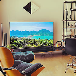 ハーマンミラーラウンジチェア/ジョージネルソン時計/cado加湿器/ハーマンミラー イームズ/BRAVIA 65型...などのインテリア実例 - 2021-02-09 18:32:28