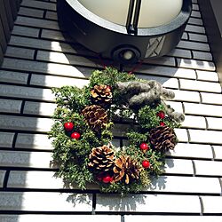 玄関/入り口/クリスマスリースのインテリア実例 - 2016-12-25 17:54:16
