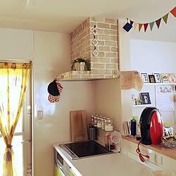 キッチン/3コインズのカーテン♡/セリア/IKEAのインテリア実例 - 2015-06-16 22:16:50