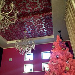 玄関/入り口/クリスマスツリー ピンク/ピンクの壁/ダマスク柄のインテリア実例 - 2014-11-14 10:39:29