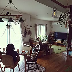部屋全体/ソーラーライト/子供と暮らす。/塗り壁/観葉植物...などのインテリア実例 - 2017-06-30 06:50:44