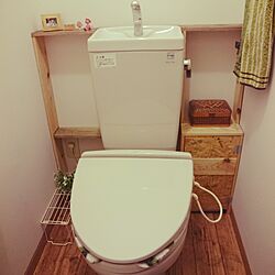 バス/トイレ/DIY/トイレ棚DIY/レトロなかんじに…/ぴったりサイズ♡...などのインテリア実例 - 2017-05-02 17:41:11