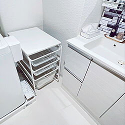 IKEA ラック/ホワイトインテリア/tower 洗濯洗剤ボールストッカー/tower/床貼り替えました...などのインテリア実例 - 2022-09-14 17:00:45
