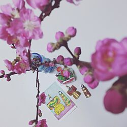 机/版画/桃の花/ひな祭りのインテリア実例 - 2017-03-02 23:07:49