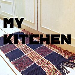 キッチン/ダイソーのマット/ダイソー/キッチン　DIY/床に板を貼るのインテリア実例 - 2014-03-15 18:00:29