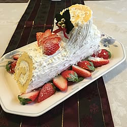 ブッシュドノエル/クリスマスケーキ/手作りケーキ/クリスマス/メリークリスマス...などのインテリア実例 - 2015-12-23 13:32:40