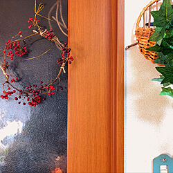 壁/天井/赤い色/リビングのドア/クリスマスの飾り/サンキライ大好き！...などのインテリア実例 - 2019-01-14 15:12:15