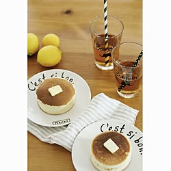 キッチン/今日のおやつ/ホットケーキ/seria/白×茶色...などのインテリア実例 - 2017-01-17 13:57:12