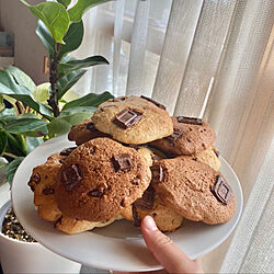 子供の作品/お菓子作り/カフェ風/おうちカフェ/チョコチップクッキー...などのインテリア実例 - 2020-04-29 00:15:48