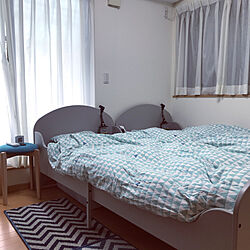 スマイルLEDランタン/IKEA/子どものいる暮らし/ベッド周り/伸長式ベッドのインテリア実例 - 2021-04-05 10:30:46