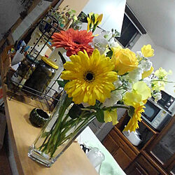 キッチン/お花/お花のある暮らし/お花を飾る/男前...などのインテリア実例 - 2021-03-15 19:27:13
