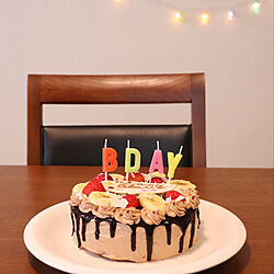 お誕生日は何回もお祝いするスタイル/おうちカフェ/手作りケーキ/ありがとう♡/お誕生日ケーキ...などのインテリア実例 - 2021-05-18 06:37:42