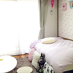 ベッド周り/一人暮らし/狭い部屋/1K/白い家具のインテリア実例 - 2017-03-22 17:15:22