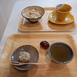 キッチン/いいね！ありがとうございます◡̈♥︎/栗きんとん作り/栗ご飯/作家さんの器のインテリア実例 - 2023-10-09 13:57:55