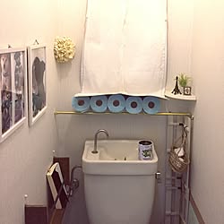 バス/トイレ/つっぱり棒収納/トイレットペーパーのインテリア実例 - 2016-03-28 19:08:02