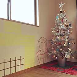 部屋全体/クリスマスツリー180cm/マスキングテープ　壁/クリスマスのインテリア実例 - 2016-11-06 20:38:18