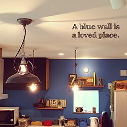 キッチン/ブルーの壁/照明/ヴィンテージ/男前...などのインテリア実例 - 2015-06-28 08:17:03