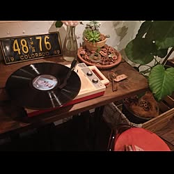 机/レコードプレーヤー/レコード/ナンバープレート/植物...などのインテリア実例 - 2013-05-11 20:56:09