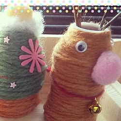 毛糸/サンタクロース/クリスマス飾り/ハンドメイド/トナカイ...などのインテリア実例 - 2016-11-30 22:26:25